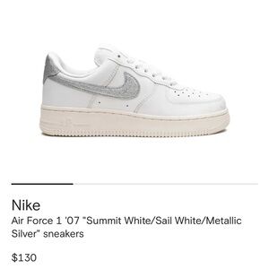 Nike Air Force 1 '07 Summit White Metallic Sneakers